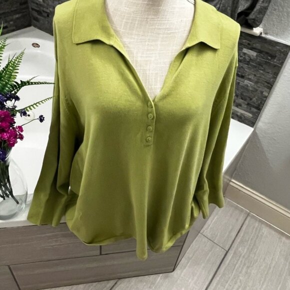 Talbots Light Green Women's Blouse Plus Size 3X - Picture 4 of 8